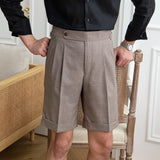 Aidase Ropa Hombre Casual Club Gray Short Pant Men Suit Short Mens Short Men Pantalones Homme Summer Thin High Waist Shorts British aidase-shop