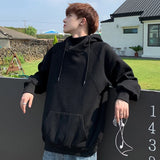 29.93Aidase Autumn Turtleneck Fleece Hoodies Men New High Street Oversize Pullover Hoodie Unisex Y2K Vintage Hooded Sweatshirts Clothes aidase-shop