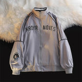 AIDASE  -  Spring Autumn Retro Baseball Uniform Coat Men Women's Harajuku BF Preppy Couple Jacket American Loose Streetwear aidase-shop
