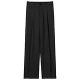 AIDASE  -  Summer Thin Men's Wide Leg Pants Loose Slimming Business Casual Style High Waist Trousers Polyester Blend Four Seasons Wear aidase-shop