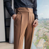 AIDASE  -  Autumn Men's Trousers High-waist Straight Drape Casual Business Dress Pants Office Social Wedding Streetwear Fashion Long Pants aidase-shop