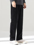 AIDASE  -  Loose Straight Leg Corduroy Men's Pants Spring Autumn New American Retro High Waist Wide Leg Casual Trousers for Men aidase-shop
