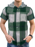 AIDASE  -  Plaid shirt Men's fall fashion junior high school jacket casual loose single breasted small pocket hooded long-sleeved shirt