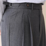 Aidase Business High Waist Straight Suit Pants Men British Slim Fit Pants Men Social Trousers Casual Pant Formal Wear Pantalones Hombre