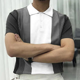 Aidase Summer Men's Clothing Luxury Knit Short Sleeve Polo Shirt Retro Button-down Patchwork Popular Fashion Business Leisure Knitwear