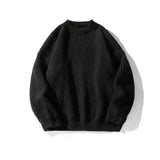 AIDASE  -  Men's Casual Loose Knitted round Neck Sweater Base Shirt Pure Color Simple Match Autumn Daily Wear Comfortable Loose Fit Top aidase-shop