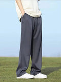 AIDASE  -  Summer Straight Pants Korean Fashion Casual Trousers Lightweight Breathable Semi-Wide Slacks Drape Suit Street Pants Male aidase-shop
