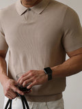 AIDASE  -  Summer High Quality Knitwear Mens Polo Shirts Casual Pure Color Short Sleeve Slim Polos Men Fashion Button Polo Neck Knitted Top aidase-shop