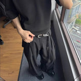 AIDASE  -  Men's A- Line West Pants Double Pleat Drapey Feel Casual Floor-Length Summer 2025 Loose Fit Design Sensation Knife Edge Pleats aidase-shop