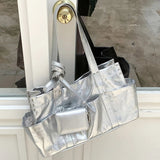 AIDASE  -  Korean Casual Tote Bags For Women Luxury Designer Handbags Purses New In PU Oil Wax Leather Rivet Multiple Pockets Shoulder