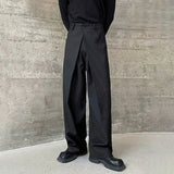 AIDASE  -  Men's Solid Color Straight Suit Trousers Korean Fashion Trend High Street Simple Loose Casual Breathable Summer New Men's Bottom aidase-shop