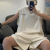 AIDASE  -  Sleeveless Sports Suit Men's Spring and Summer New Loose Trend Korean Couple Vest T-shirt Casual Two-piece Set aidase-shop