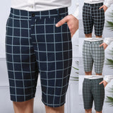 AIDASE  -  Breathable Fit Beach Shorts Swimwear Mens High Waist Casual Suit Plaid Small Straight Leg Mens Shorts Short De Corrida Masculino