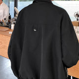 AIDASE  -  Men's Jacket Lapel American Style Button Detachable Brooch Design Long Sleeve Solid Color Zipper Loose Male Coats 21E6700 aidase-shop