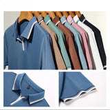 Aidase Perfect Men's V-neck Polo Shirt, Summer Short-Sleeved Top, Men's Advanced Clothes Suitable for Business and Leisure aidase-shop