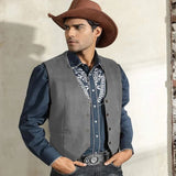 39.93Aidase Denim Vest Men's Suede Leather Suit Casual Western Cowboy Waistcoat Custom Colour Prom Man Clothing Punk Sleeveless Jacket aidase-shop