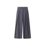 AIDASE  -  Men's Black Wide Leg Pants Double Pleated Design Casual Business Trousers with Drape Effect Loose Straight Leg Streetwear Pants aidase-shop