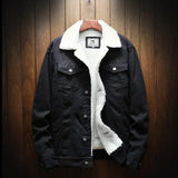 Aidase Denim Jackets Man Padding with Sheep Jeans Coat for Men Padded Wool Black Warm Slim Fit Lxury Low Cost One Piece Fashion Casual aidase-shop