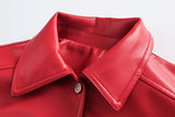 AIDASE  -  Autumn American Vintage PU Leather Coats Men's Loose Short Motorcycle Faux Leather Jacket Couple Metal Zipper Cargo Outwear aidase-shop