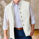44.59Aidase Men Vests Sleeveless  Stand Up Collar Single Breasted Solid Color Lightweight Cardigan High Quality Male Outerwear chaleco aidase-shop