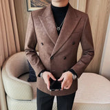 Aidase Retro High Quality Blazer Jackets Men Double Breasted Casual Business Suit Coats Formal Wedding Party Social Dress Blazers aidase-shop