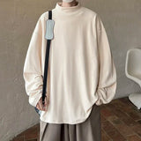 AIDASE  -  Autumn Half-high Neck Solid Color Sweatshirt Niche Retro Bottoming Shirt Fashion Casual Pullover Long-sleeved Women Men Clothing