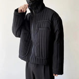 AIDASE  -  Dark Minimalist Short Cotton Padded Jacket Japanese Winter Men Niche Loose Stand Collar Parkas Yamamoto Light Thin Haughty Coats aidase-shop