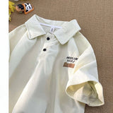 AIDASE  -  American Fashion Retro Polo Shirt Men's Short-sleeved Korean Version New Summer High Street Trend Shirt Lapel T-shirt Chic aidase-shop