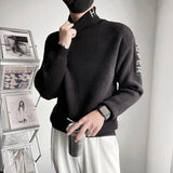 Aidase Knitted Sweaters for Men Turtleneck High Collar Black Man Clothes Pullovers Coat Jacket Letter Maletry New in Plus Size Casual aidase-shop