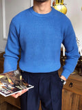 AIDASE  -  Leisure Knitting Sweaters For Mens Fall Winter Casual Texture Knit Bottoming T Shirt Fashionable Solid Color Crew Neck Sweater aidase-shop