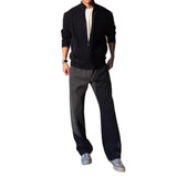 AIDASE  -  Men's Old Money Style Cable Knit Cardigan Loose Comfortable Trendy Versatile Stand Collar Zipper Style Daily Wear Advanced Coat aidase-shop