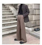 AIDASE  -  Casual Men's Wide Leg Pants Draped Pure Color Loose Fit Straight Cut Spring Summer Casual Trousers Male Fashion Long Trousers aidase-shop