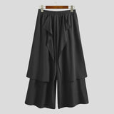 AIDASE  -  Streetwear Trendy Mens Solid Color Trousers Spring Summer Fashion Pleated Loose Straight Pants Men Casual Simple Suit Pants aidase-shop