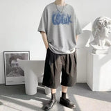 AIDASE  -  Fashion Loose Printed Letter Casual T-Shirts Men Clothing Summer New Oversized All-match Tops Korean Short Sleeve Tee Shirt aidase-shop