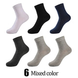 AIDASE  -  6 Pairs Men's 100% Cotton Socks Black White Gray Business Men Tube Socks Soft Breathable Spring Summer for Male Socks Plus Size aidase-shop