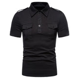 AIDASE  -  Spring and Summer New European Size Men's Polo Neck Short Sleeved T-shirt for Foreign Trade Work Half Sleeved Shirt aidase-shop