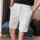AIDASE  -  Men's Summer Slim-fit Suit Shorts Light Luxury Stylish Popular Clothes Leisure Streetwear Korean Style Waffle Plaid Half-pants aidase-shop