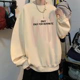 AIDASE  -  8-Colour Round Collar Solid Colour Men's Sweatshirt Graffiti Printing Korean Style Loose Sweatshirt Casual Men's Pullover aidase-shop