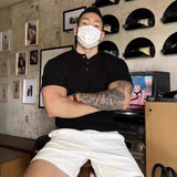 AIDASE  -  Summer Lightweight Knitted Half Sleeve Men's T-shirt Cleanfit Vertical Stripes Simple Slim Fit Versatile Crew Neck Top aidase-shop