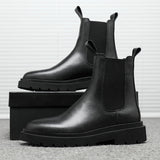 47.52Aidase Autumn New Chelsea Boots for Men Black Boots Platform Shoes Fashion Ankle Boots Winter Slip on Men Shoes New Botines Mujer aidase-shop
