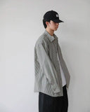 AIDASE  -  Unisex Casual Striped Relaxed-Fit Long Sleeve Shirt in Soft Sage, Classic Blue & Timeless Charcoal aidase-shop