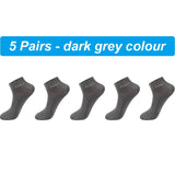 AIDASE  -  High Qualty Men's Bamboo Fiber Socks Short Summer Breatheable Anti-Bacterial Man Ankle Socks Busines 5Pairs Plus size EU38-46 aidase-shop