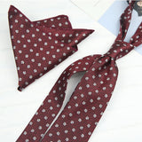 AIDASE  -  2PCS Neck Ties Set New Luxury Polyester Paisley Neckties Polka Dot Floral Tie Brooches Formal Business Shirt Accessories Cravat aidase-shop
