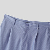AIDASE  -  Men Striped Pants Button Loose Joggers Casual Wide Leg Trousers Men Streetwear Baggy Fashion Leisure Long Pants Men aidase-shop