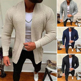 AIDASE  -  New Men's Knitted Sweatercoat Long Cardigan Fashion Casual Sweater Jacket Men Knit Trench Coat Autumn Streetwear Cardigan Man aidase-shop
