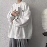 Korean Men Sweatshirts Hip Hop Solid Color Basic O Neck Oversized Pullovers  Autumn Fashion Casual Long Sleeve Tops aidase-shop