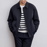 AIDASE  -  Maillard Style Autumn New Short Men Jacket Korean Fashion Lapel High-end Solid Color Casual Bomber Jacket Coats Men aidase-shop