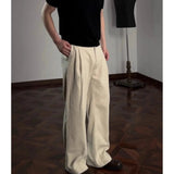 AIDASE  -  Old Money Style Linen Casual Pants for Men, Summer Thin Breathable Lightweight, High Waist, Straight Wide Leg, Micro Flare Suit aidase-shop