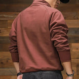 AIDASE  -  American Retro Half Zipper Lapel Hoodie Men's New Velvet Pullover Sweatshirts Autumn Winter Raglan Sleeve Amikage Tough Coats aidase-shop