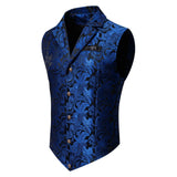 Casual Fit Men's Suit Vest Holiday Casual Turn-down Collar Single-button Embroidered Slimming Men's Fashion Vest aidase-shop